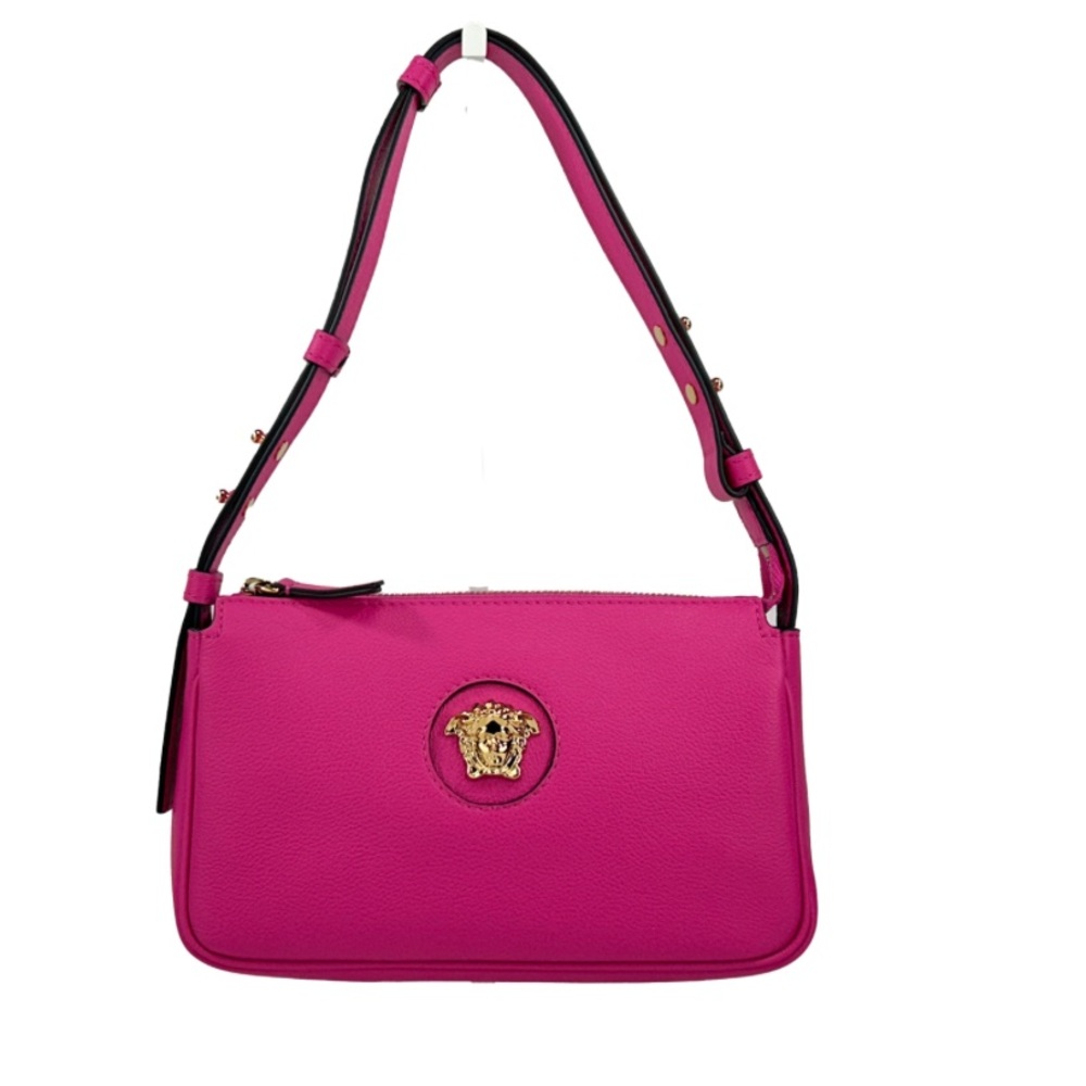 Versace Fuchsia Shoulder Bag with Gold Medusa